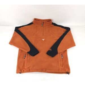 Starter Texas Longhorns VTG 2000s Mens Size L Burnt Orange 1/4 Zip Fleece Jacket